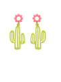 thumb Alloy With Platinum Plated Simplistic Cactus Flower Drop Earrings 0