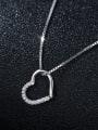 thumb 925 Sterling Silver With Platinum Plated Simplistic Heart Locket Necklace 1
