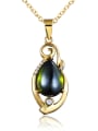 thumb Noble 18K Gold Plated Green Opal Necklace 0