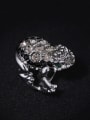thumb Personalized Exaggerated Cubic Rhinestones-studded Frog Alloy Ring 3