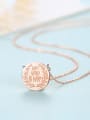 thumb 925 Sterling Silver With Glossy Simplistic Monogram Round Necklaces 2