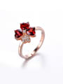 thumb Fashion Ruby Gemstones Flowery Ring 0