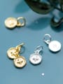 thumb 925 Sterling Silver With Gold Plated Simplistic Round Cross Charms 3