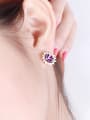 thumb Copper Alloy 18K Gold Plated Fashion Multi-color Zircon stud Earring 1