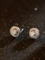 thumb Shining Zircons Round-shape Stud Earrings 1