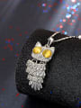 thumb Women Owl Shaped Opal Stone Sweater Necklace 1