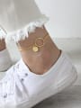 thumb 925 Sterling Silver With Glossy Simplistic Round Anklets 2