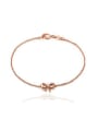 thumb Simple Tiny Bowknot Rose Gold Plated Copper Bracelet 0