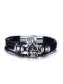 thumb Personality Skull Shaped Stainless Steel Alloy Bracelet 0