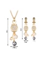 thumb 2018 Alloy Imitation-gold Plated Fashion Artificial Pearl and Rhinestones Two Pieces Jewelry Set 2