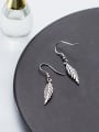 thumb Women Fresh Leaf Shaped S925 Silver Drop Earrings 0