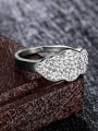 thumb Delicate Stainless Steel Lip Shaped Rhinestone Ring 2