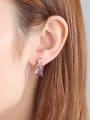 thumb 925 Sterling Silver With  Cubic Zirconia Delicate Square Stud Earrings 1