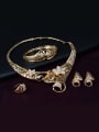 thumb Alloy Imitation-gold Plated Hyperbole style Flower CZ Four Pieces Jewelry Set 1