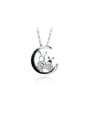 thumb 925 Sterling Silver With Platinum Plated Personality Moon Rabbit Necklaces 0