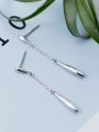 thumb 925 Sterling Silver With Platinum Plated Classic Water Drop Drop Earrings 0