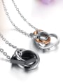 thumb Fashion Geometrical Rings Pendant Titanium Lovers Necklace 1