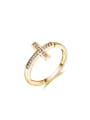 thumb Exquisite 18K Gold Plated Cross Shaped Ring 0