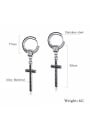 thumb Stainless Steel With Antique Silver Plated Personality Cross Stud Earrings 2