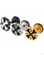 thumb Stainless Steel With Black Gun Plated Simplistic Cross Stud Earrings 0