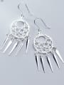 thumb 925 Sterling Silver With Platinum Plated Fashion Hollow Beads  Tassel Earrings 1