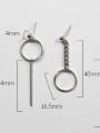 thumb Simple Asymmetrical Hollow Round Silver Drop Earrings 3