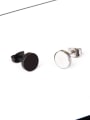 thumb Stainless Steel With Black Gun Plated Trendy Round Stud Earrings-- ONLY ONE,NOT A PAIR 3