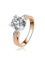 thumb Fashion Shiny Cubic White Zirconias Copper Ring 0