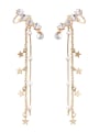 thumb Alloy With Imitation Gold Plated Pentagram   Flow Comb Drop Earrings 2