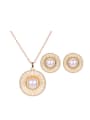 thumb 2018 Alloy Imitation-gold Plated Fashion Artificial Stones Round Two Pieces Jewelry Set 0