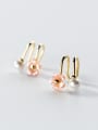 thumb Fresh Gold Plated Artificial Pearl Flower Clip Earrings 0
