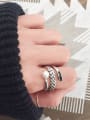thumb Retro style Three-band Little Artificial Pearl Silver Ring 1