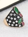 thumb Unique Vintage style Oval Resin stones White Rhinestones Alloy Ring 2