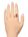 thumb Retro style Red Resin stones White Crystals Alloy Ring 1