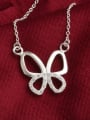 thumb Simple Hollow Butterfly Cubic Zirconias Copper Necklace 1