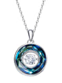 thumb Fashion austrian Crystal Round Silver Necklace 0