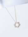 thumb Hollow Six-pointed Star Silver Necklace 0