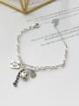 thumb 925 Sterling Silver With Antique Silver Plated Doll&chain&smiley face&water drop tag&love tag Bracelets 0