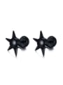 thumb Personality Black Gun Plated Titanium Stud Earrings 0