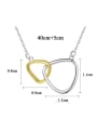 thumb Sterling silver triangular double ring necklace 4