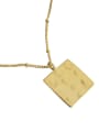 thumb 925 Sterling Silver With Gold Plated Personality  Geometric Square Tag Necklace 4