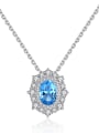 thumb 925 Sterling Silver With  Cubic Zirconia  Delicate Oval Necklaces 0
