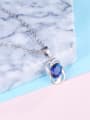 thumb Elegant Platinum Plated Geometric Shaped Glass Beads Necklace 1