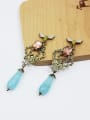 thumb Vintage Hollow Pattern Natural Stone Earrings 2