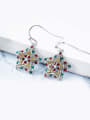 thumb Five-point Shaped Multi-color hook earring 2