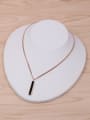 thumb Rectangular Pendant Lover Clavicle Necklace 0