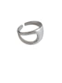 thumb 925 Sterling Silver With Platinum Plated Simplistic Irregular Free Size Rings 0