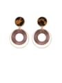 thumb Alloy With Rose Gold Plated  Retro leopard print Geometric Drop Earrings 0