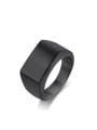 thumb Exquisite Black Gun Plated Geometric Shaped Titanium Ring 0