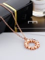 thumb Simple Cubic Rhinestones Rose Gold Plated Necklace 2